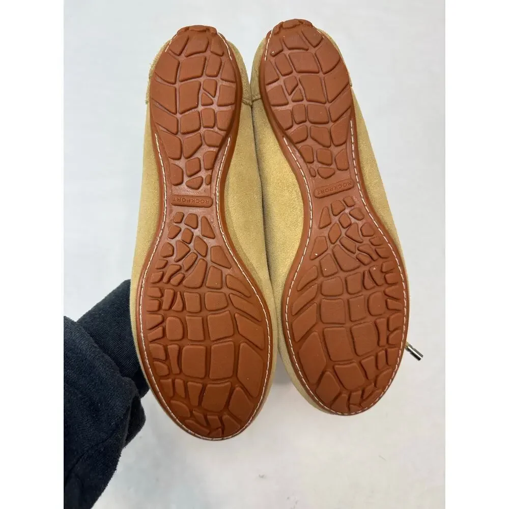 Rockport Smart Loafter Suede Tan Beige Washable Footwear Women's Size 6.5